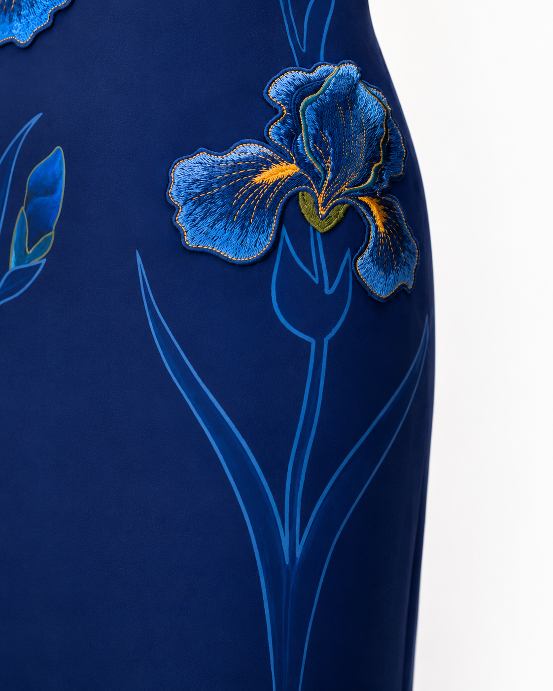 Iris Embroidered Strapless Maxi