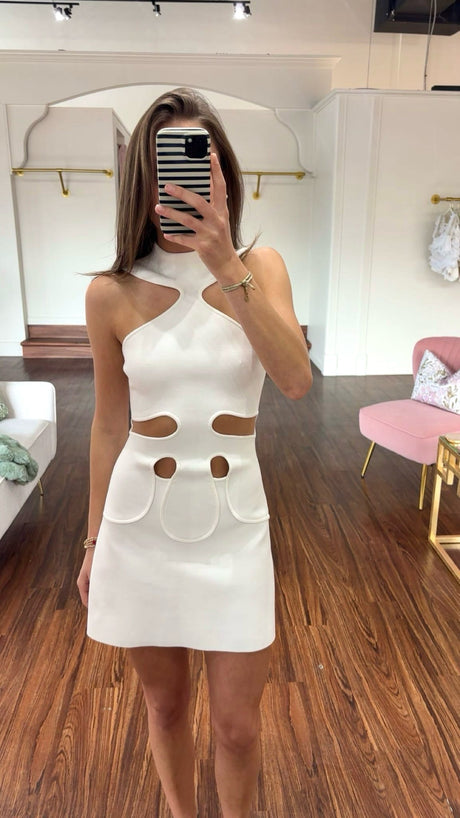 Cult Gaia Lillie Knit Dress - White try-on photo