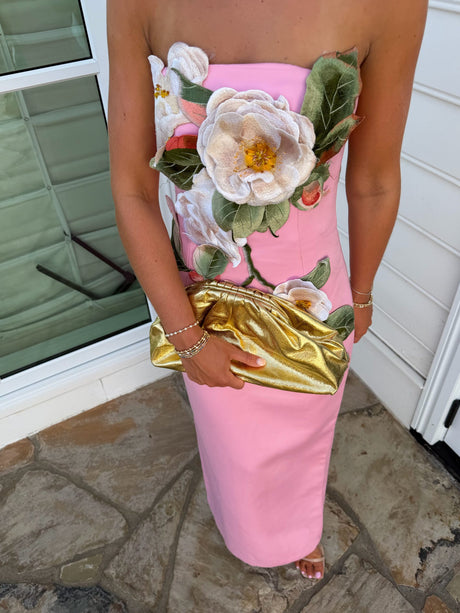Leo Lin Rayna Applique Dress try-on photo