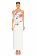 Leo Lin Rayna Floral Applique Maxi- White