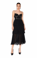 Self Portrait Black Embellished Midi Formal