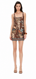Las Surenas Brown Short Dress