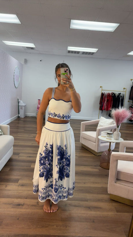 MR Floral Skirt Set try-on photo