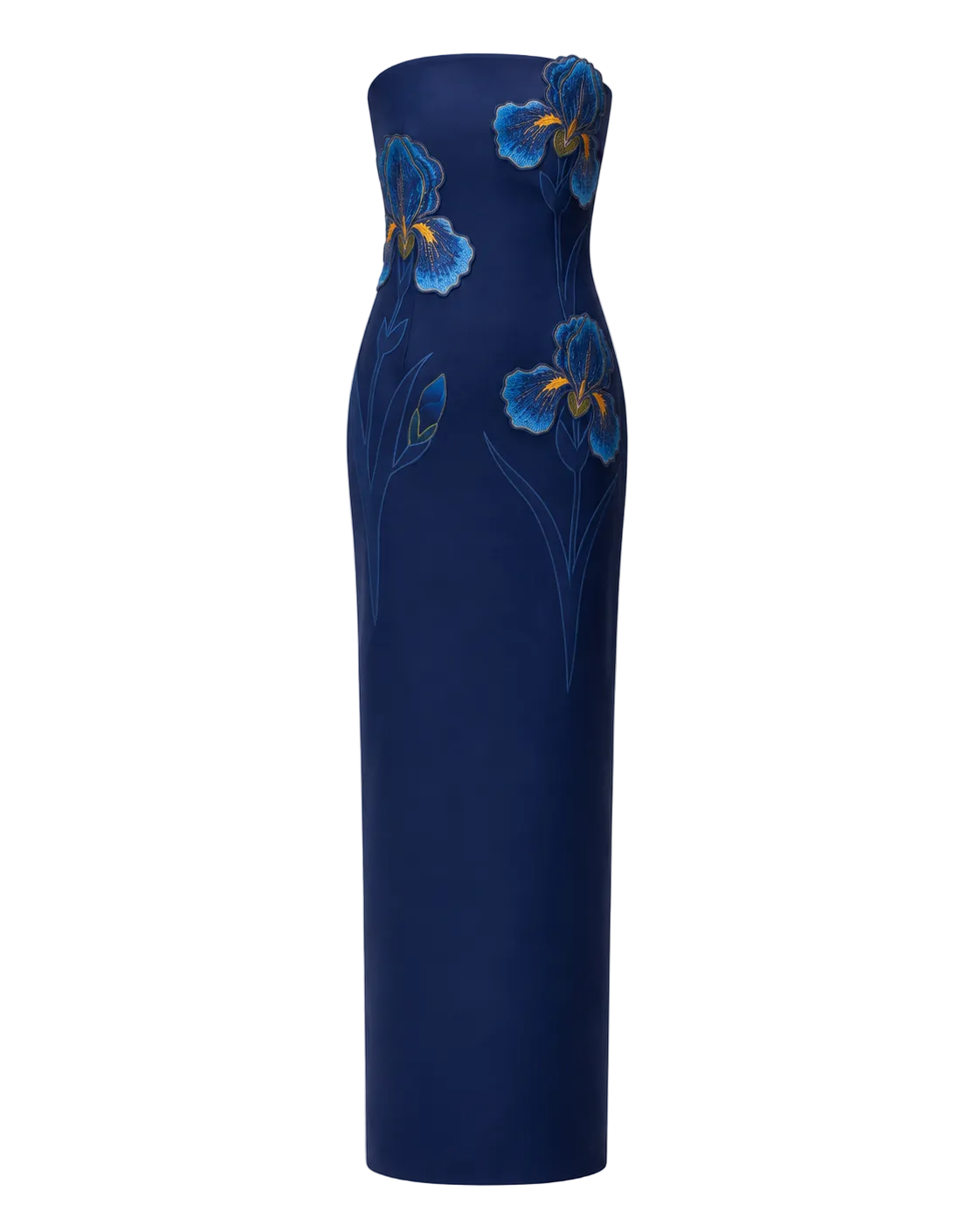 Iris Embroidered Strapless Maxi