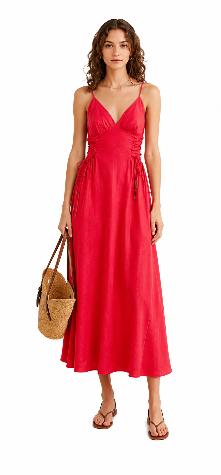 Farm Rio Red Sleeveless Midi
