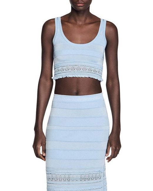 Sandro Pointelle Skirt Set