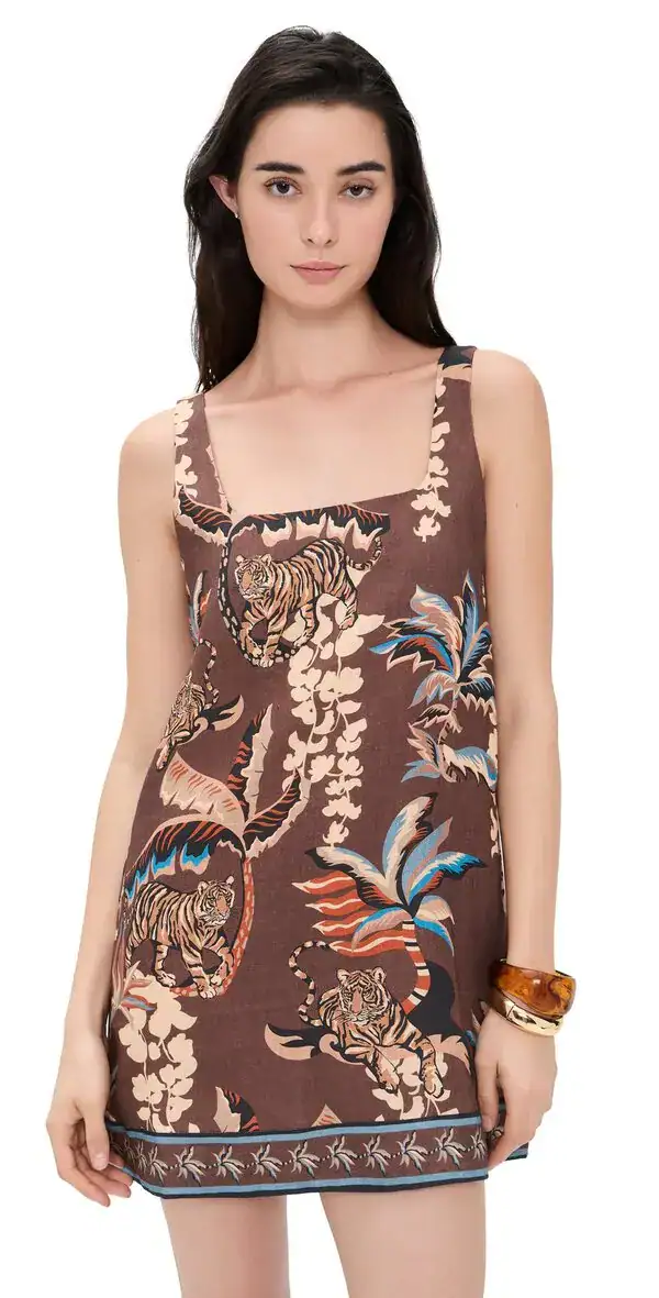 Las Surenas Brown Short Dress