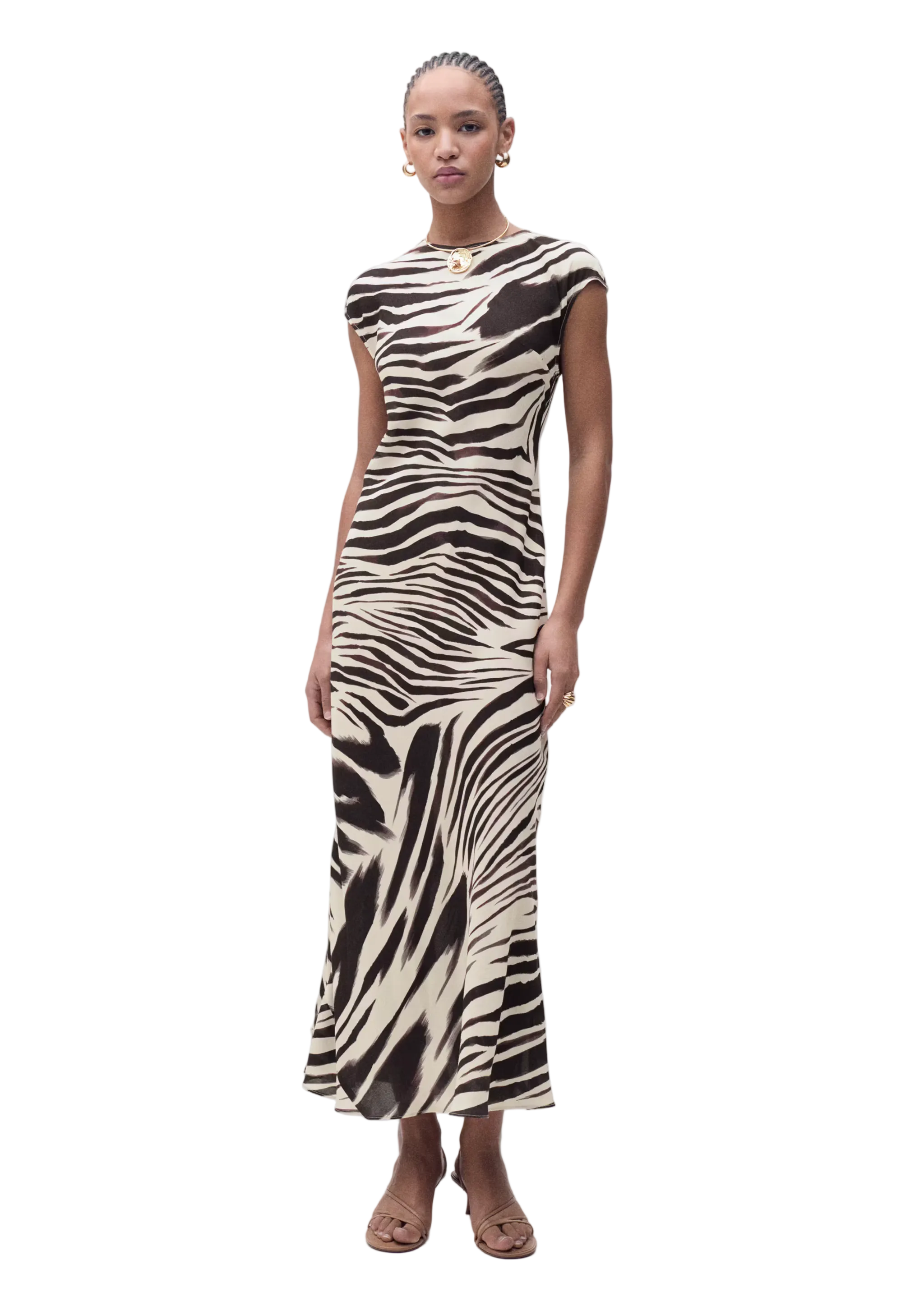 Mango Zebra Midi Dress