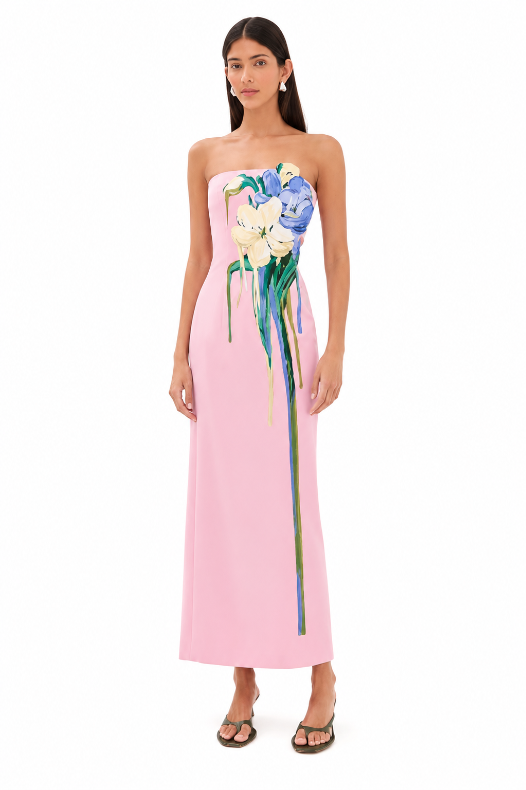 Leo Lin Embroidered Bustier Maxi
