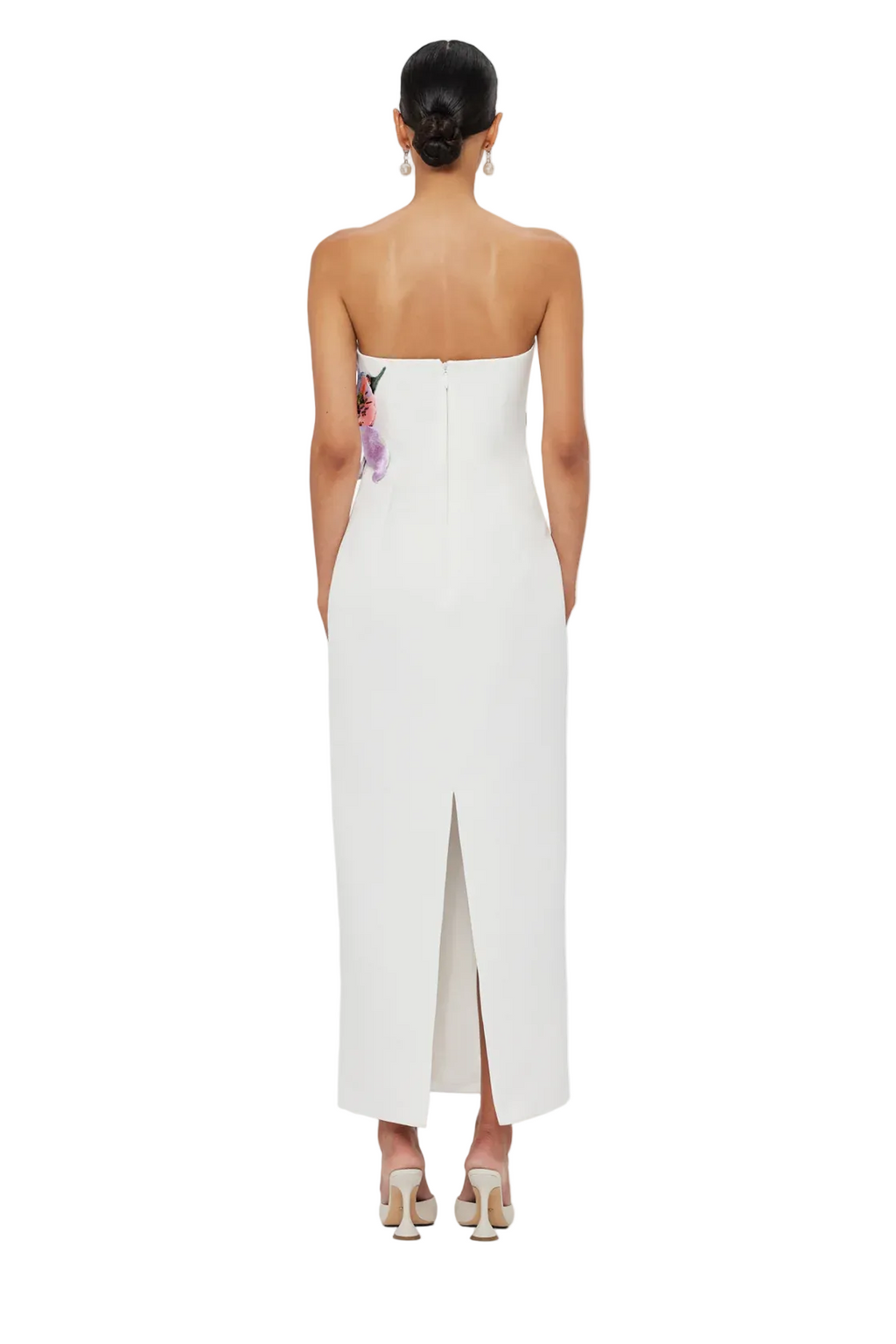 Leo Lin Rayna Floral Applique Maxi- White