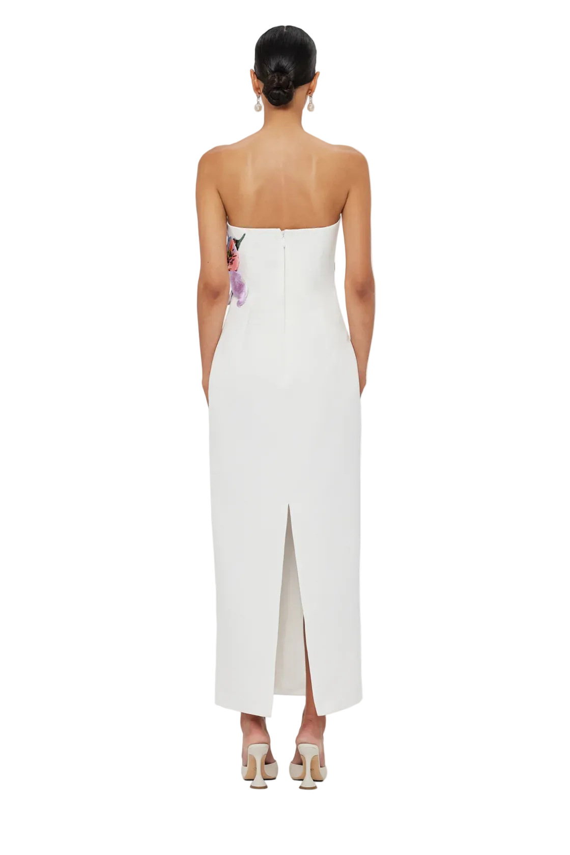 Leo Lin Rayna Floral Applique Maxi- White