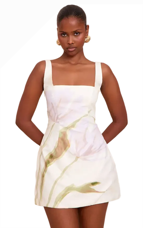 Cream Floral Print Mini