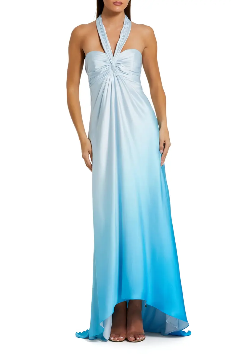 Mac Duggal Blue Charmeuse Gown