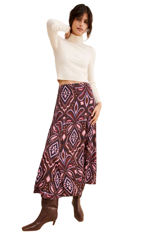 Farm Rio Ikat Midi Skirt
