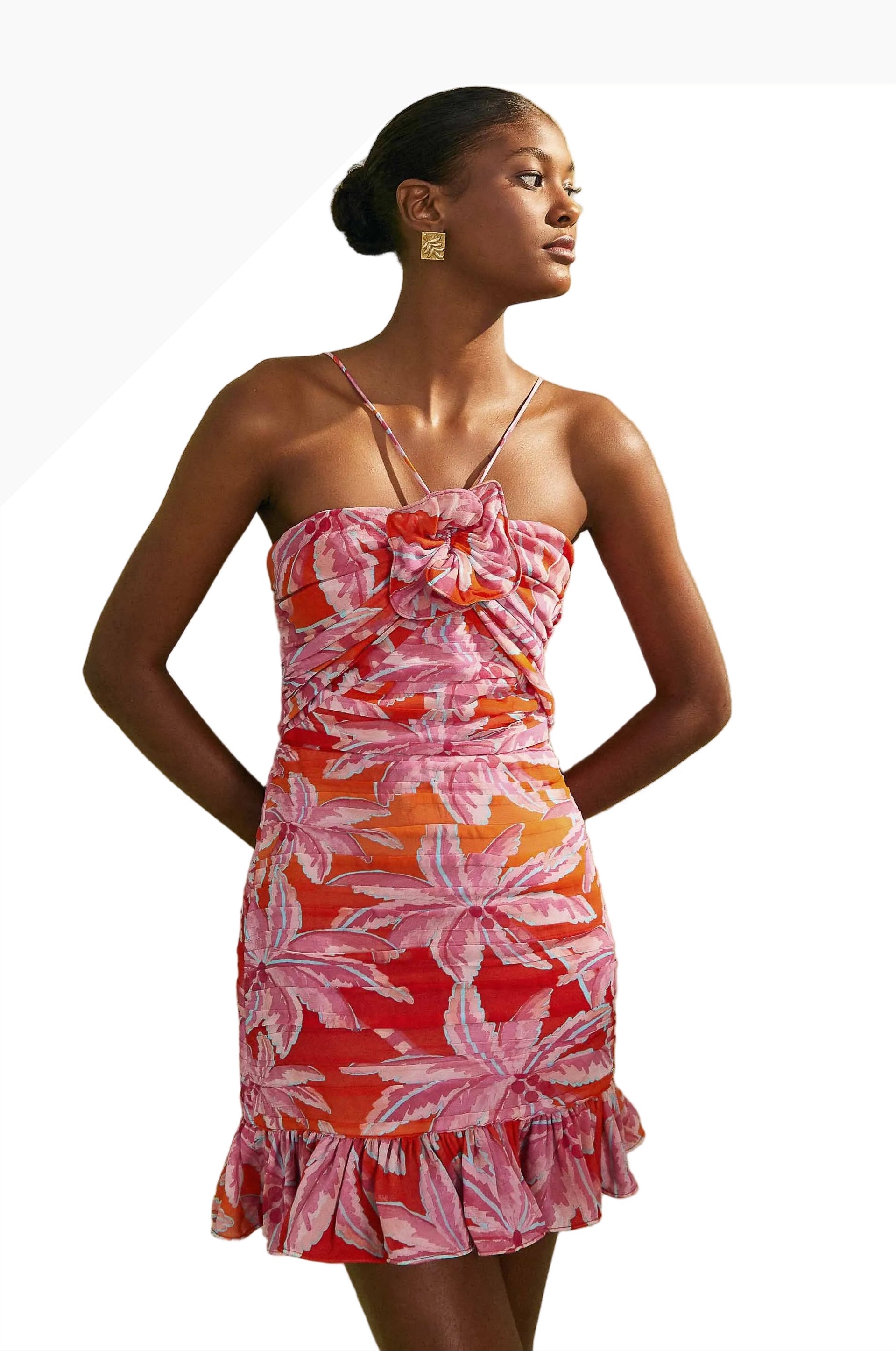 Farm Rio Orange Halter Mini