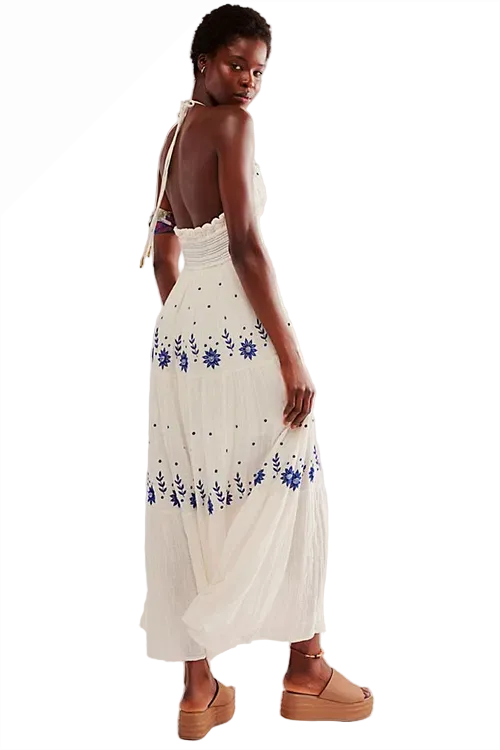 Free People Blue + White Maxi
