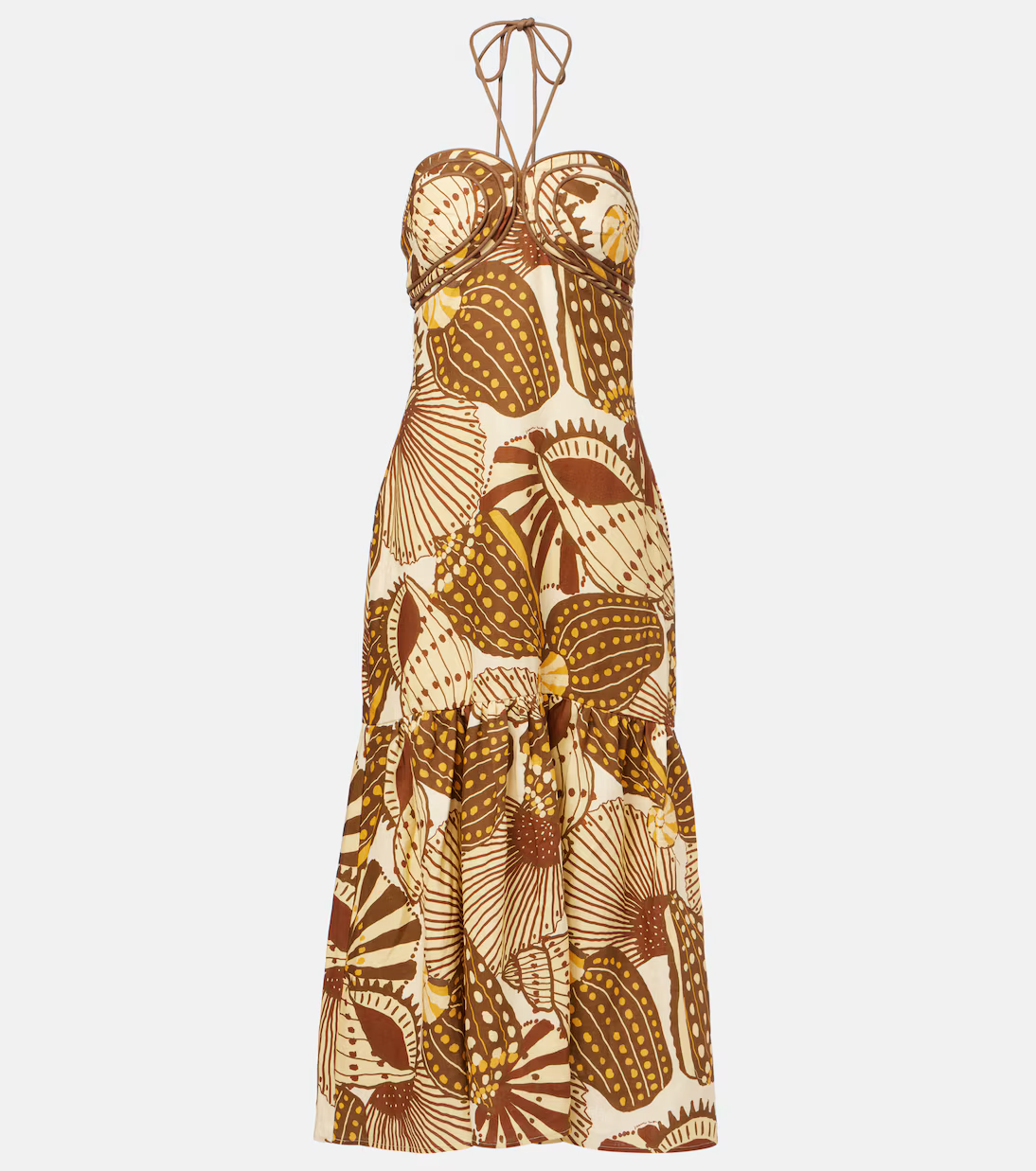 Farm Rio Shell Linen Midi