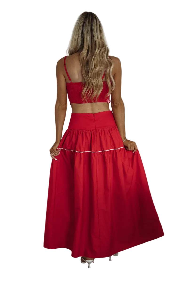 Marina Muse Red Skirt Set