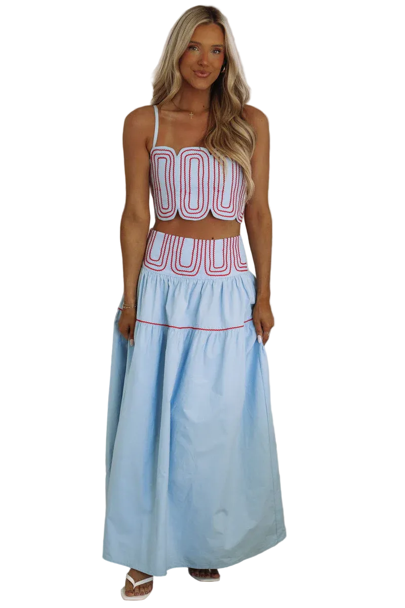 Marina Muse Skirt Set- Blue