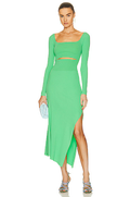 ALC Green Knit Midi Dress