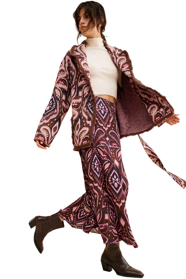 Farm Rio Ikat Midi Skirt