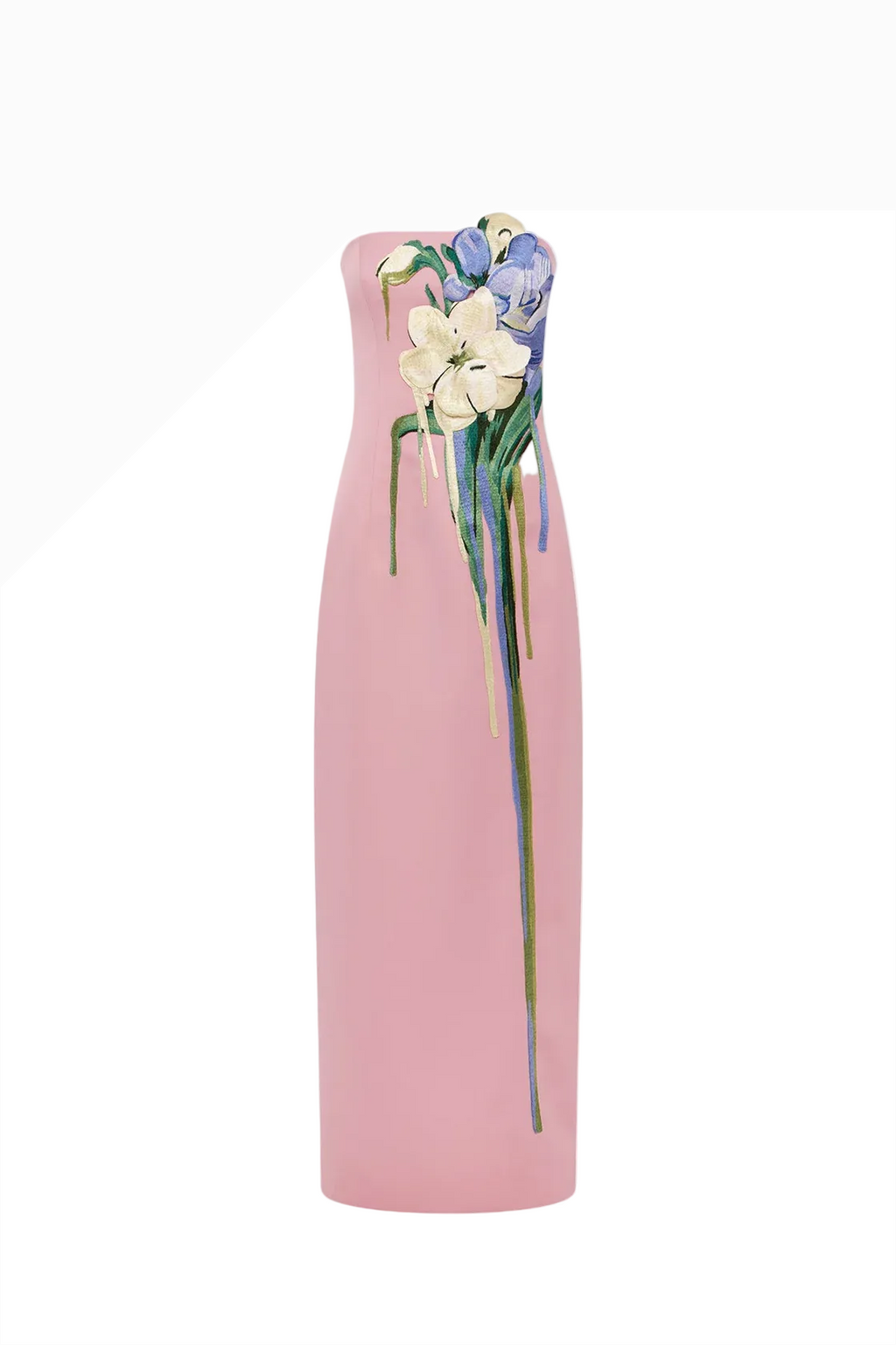 Leo Lin Embroidered Bustier Maxi
