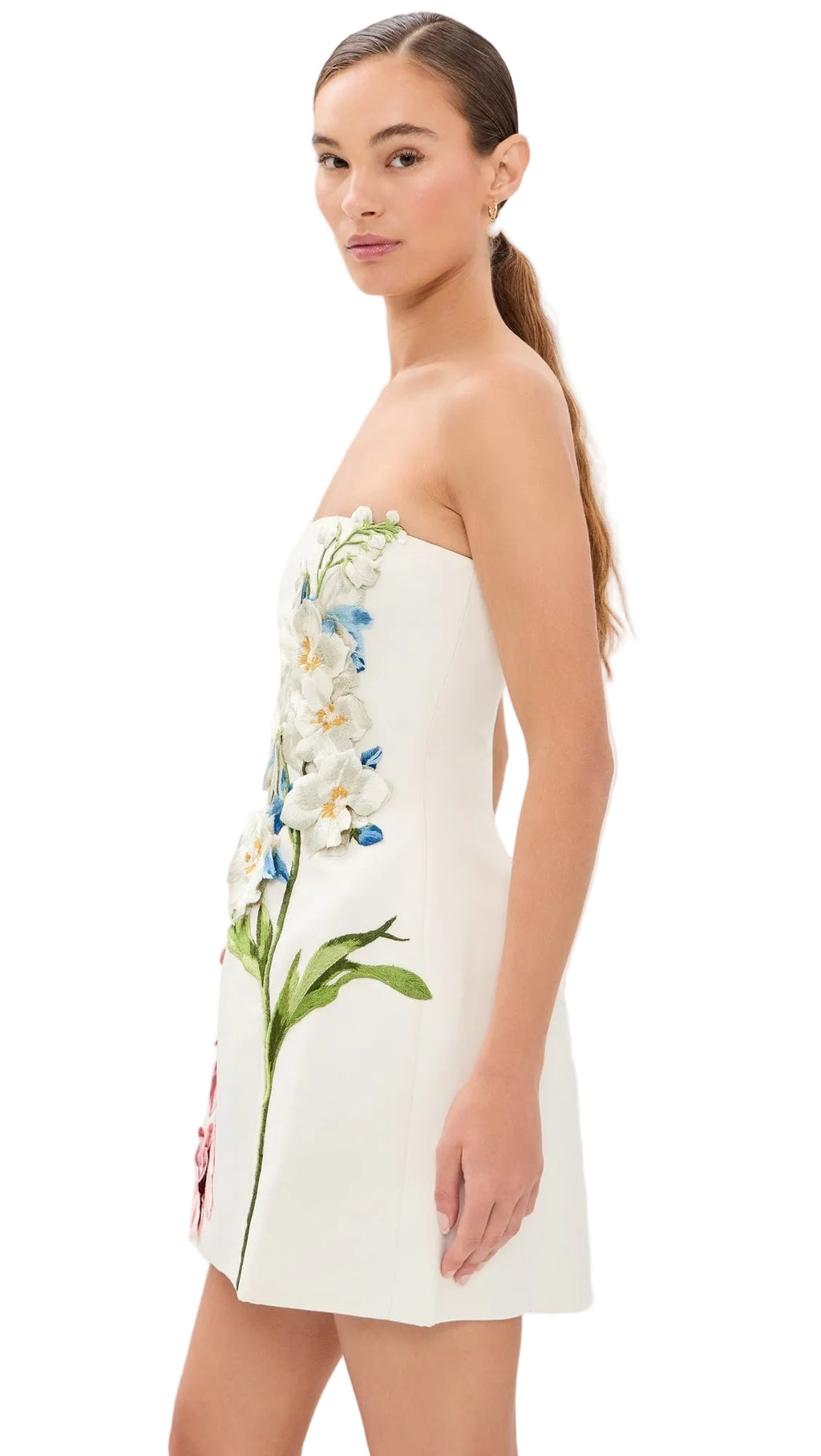 Leo Lin Roselle Embroidered Bustier Dress