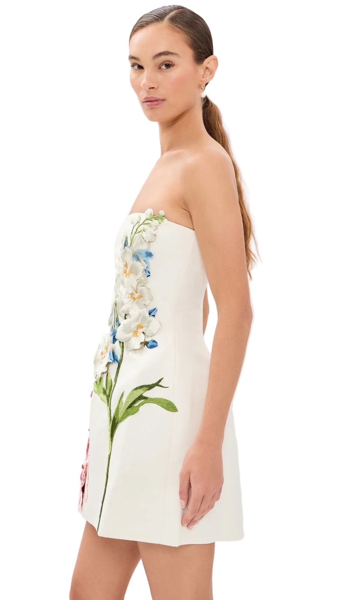Leo Lin Roselle Embroidered Bustier Dress